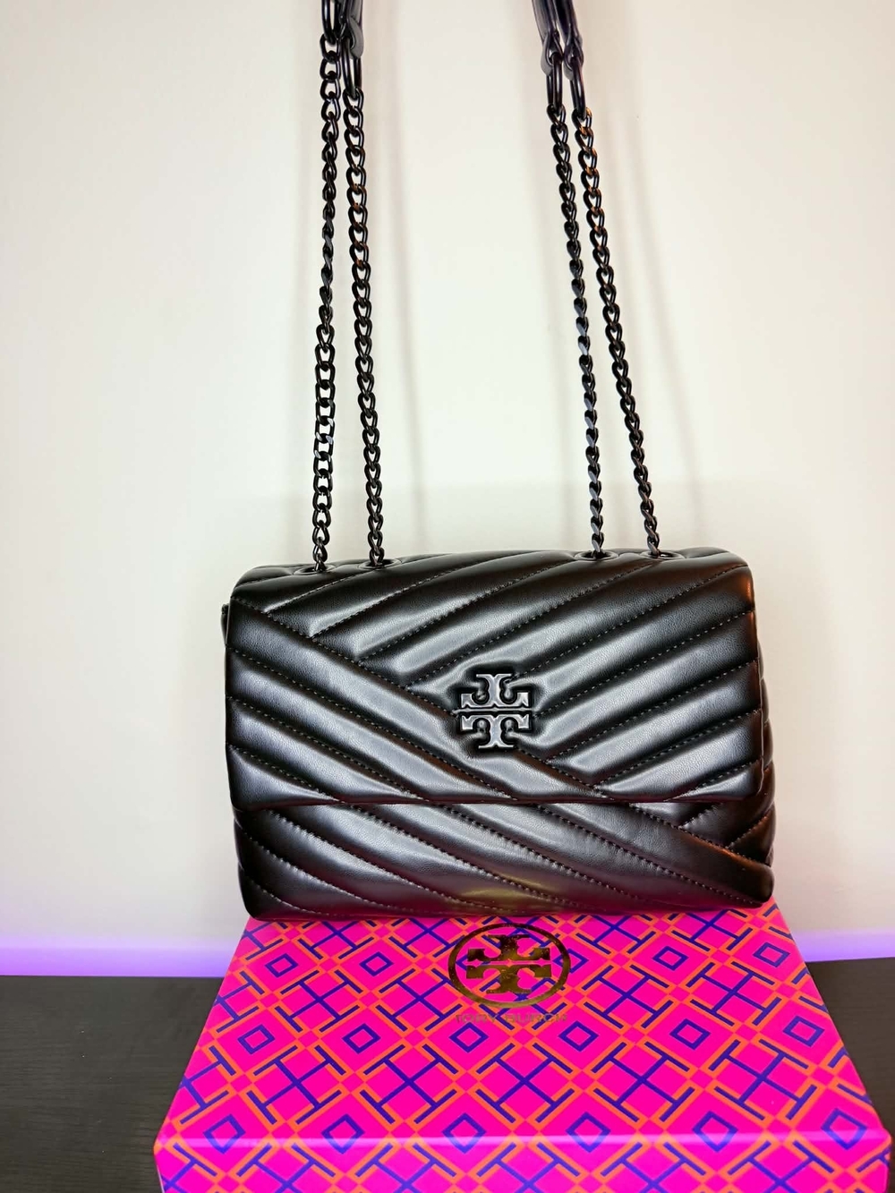 Tory Burch Black Quilted Leather Chain Shoulder Bag